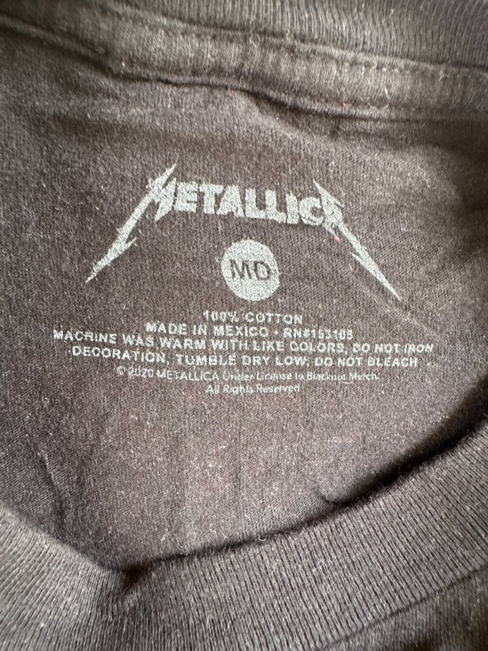 Metallica Master of Puppets Men's Black T Shirt Size Medium Disposable Heroes - Picture 3 of 3